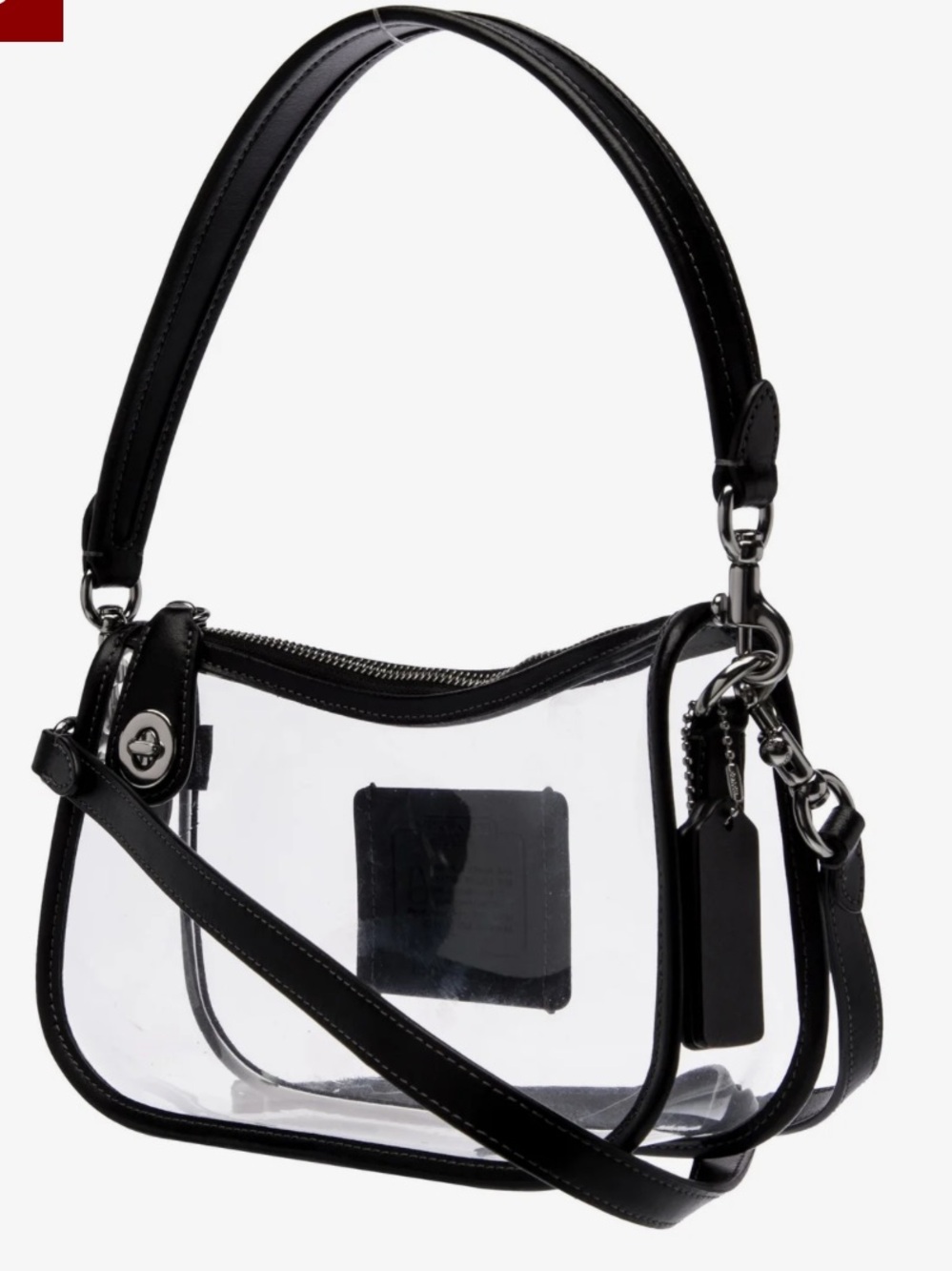 Coach Stadium Swinger Crossbody with Black Trim and Strap